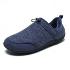 Slip-On Shoes Fleece-Lined Khaki Men's Slippers – Casual, Indoor Outdoor Comfort