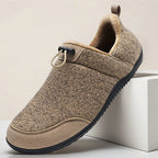 Slip-On Shoes Fleece-Lined Khaki Men's Slippers – Casual, Indoor Outdoor Comfort