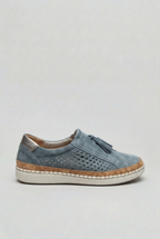Slip-On Trainers Khaki Green Perforated Suede Women's – Casual, Everyday Comfort
