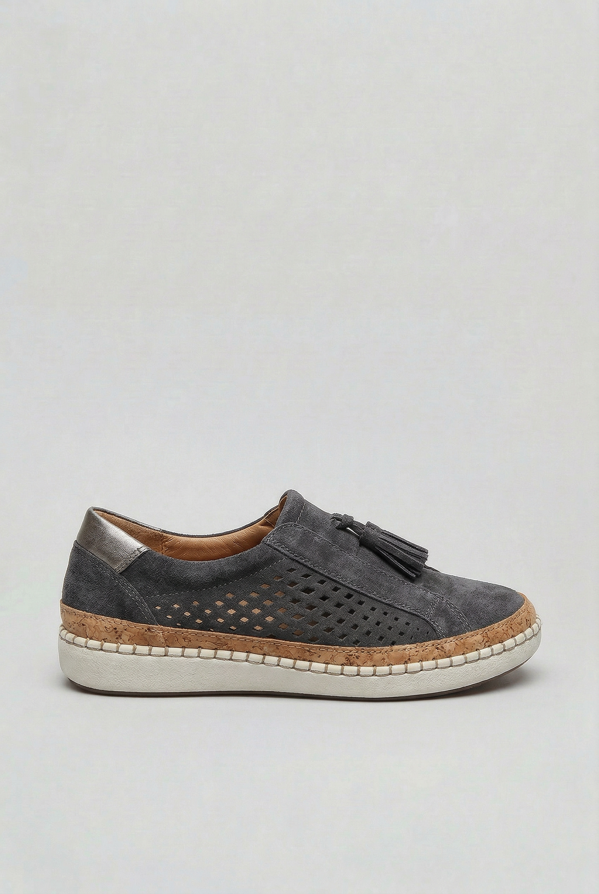 Slip-On Trainers Khaki Green Perforated Suede Women's – Casual, Everyday Comfort