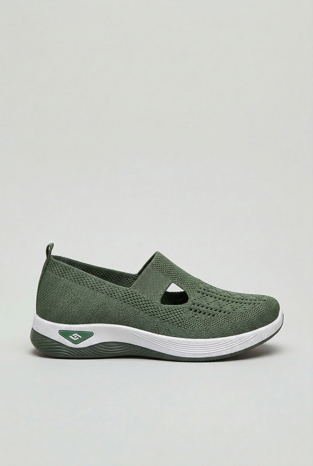 Slip-On Trainers Mesh Green Women's Cushioned Sole – Casual, Walking, Everyday Comfort