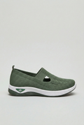 Slip-On Trainers Mesh Green Women's Cushioned Sole – Casual, Walking, Everyday Comfort