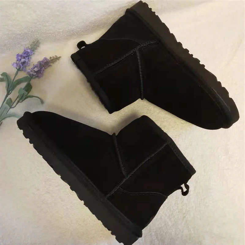 Snow Boots Suede Beige Fur-Lined Women's Ankle Booties – Winter, Casual Warm Everyday Wear