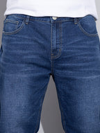 Straight-Leg Jeans Denim Blue Men's Stretch Trousers – Casual, Office, Everyday Wear