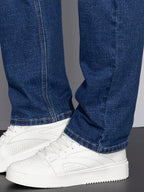 Straight-Leg Jeans Denim Blue Men's Stretch Trousers – Casual, Office, Everyday Wear