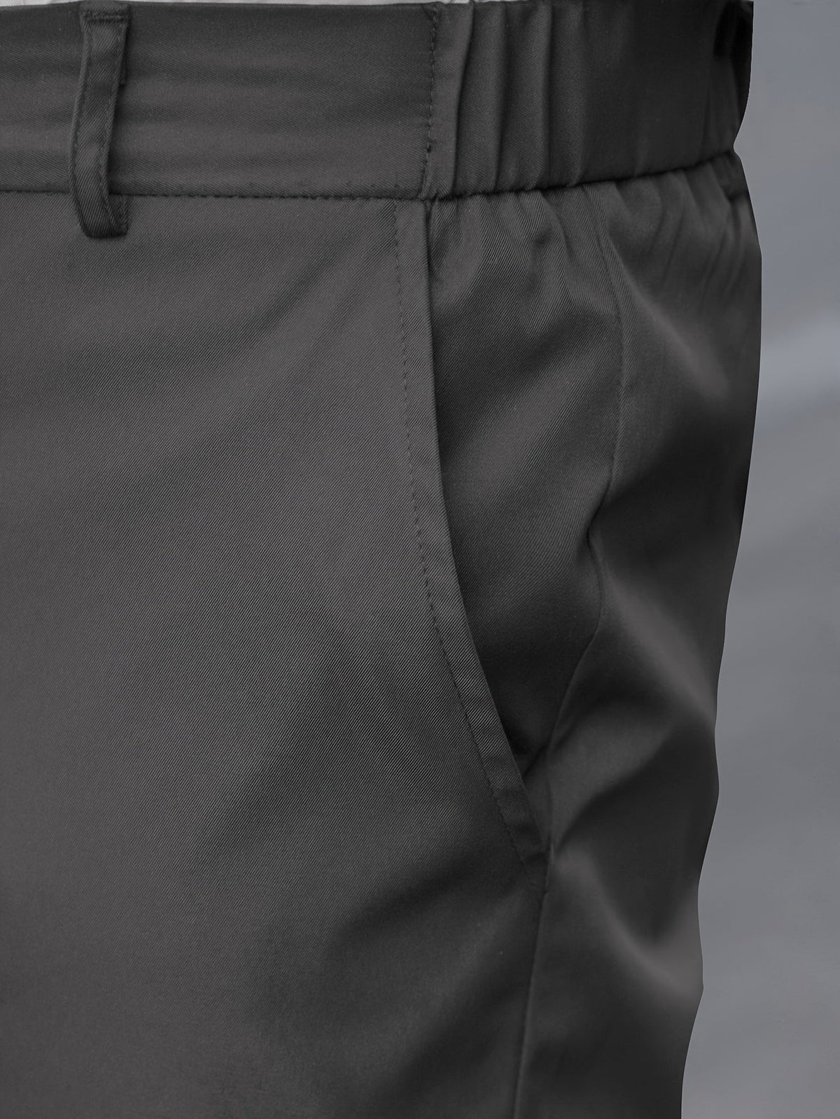 Straight-Leg Trousers Men's Tailored Dark Grey Formal Dress Pants – Office, Casual, Smart Wear, Gift
