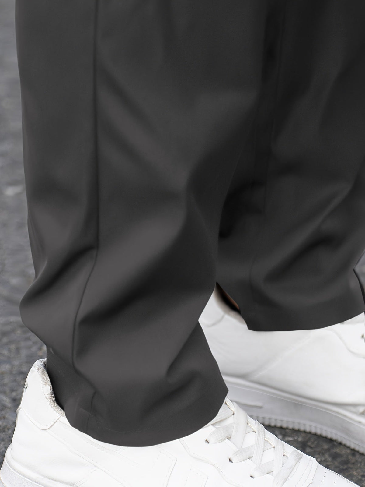 Straight-Leg Trousers Men's Tailored Dark Grey Formal Dress Pants – Office, Casual, Smart Wear, Gift