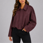 Suede Bomber Jacket Oversized Women's Olive Green – Casual, Autumn Layering Outerwear