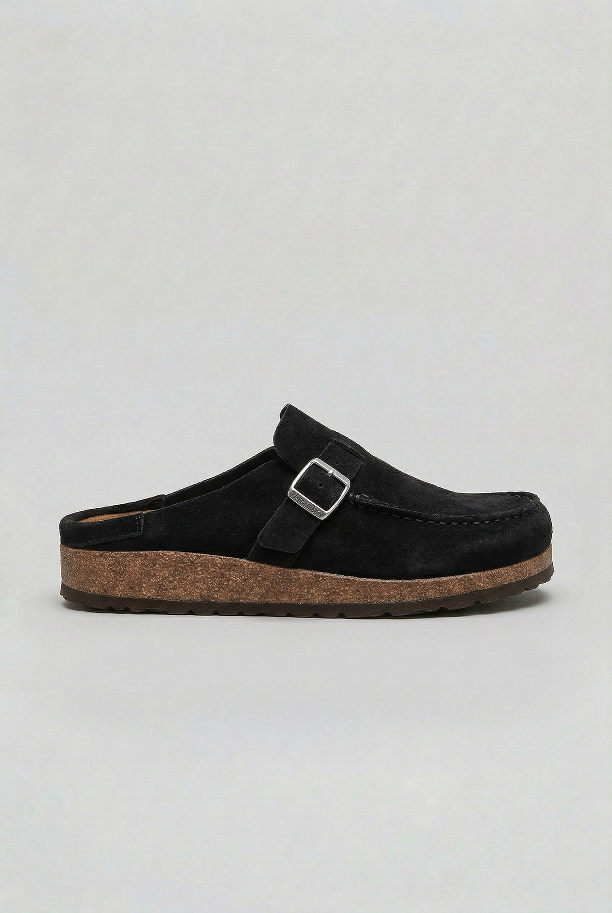 Suede Clog Mules Taupe Buckle Strap Women's Cork Footbed Slip-On – Casual, Everyday
