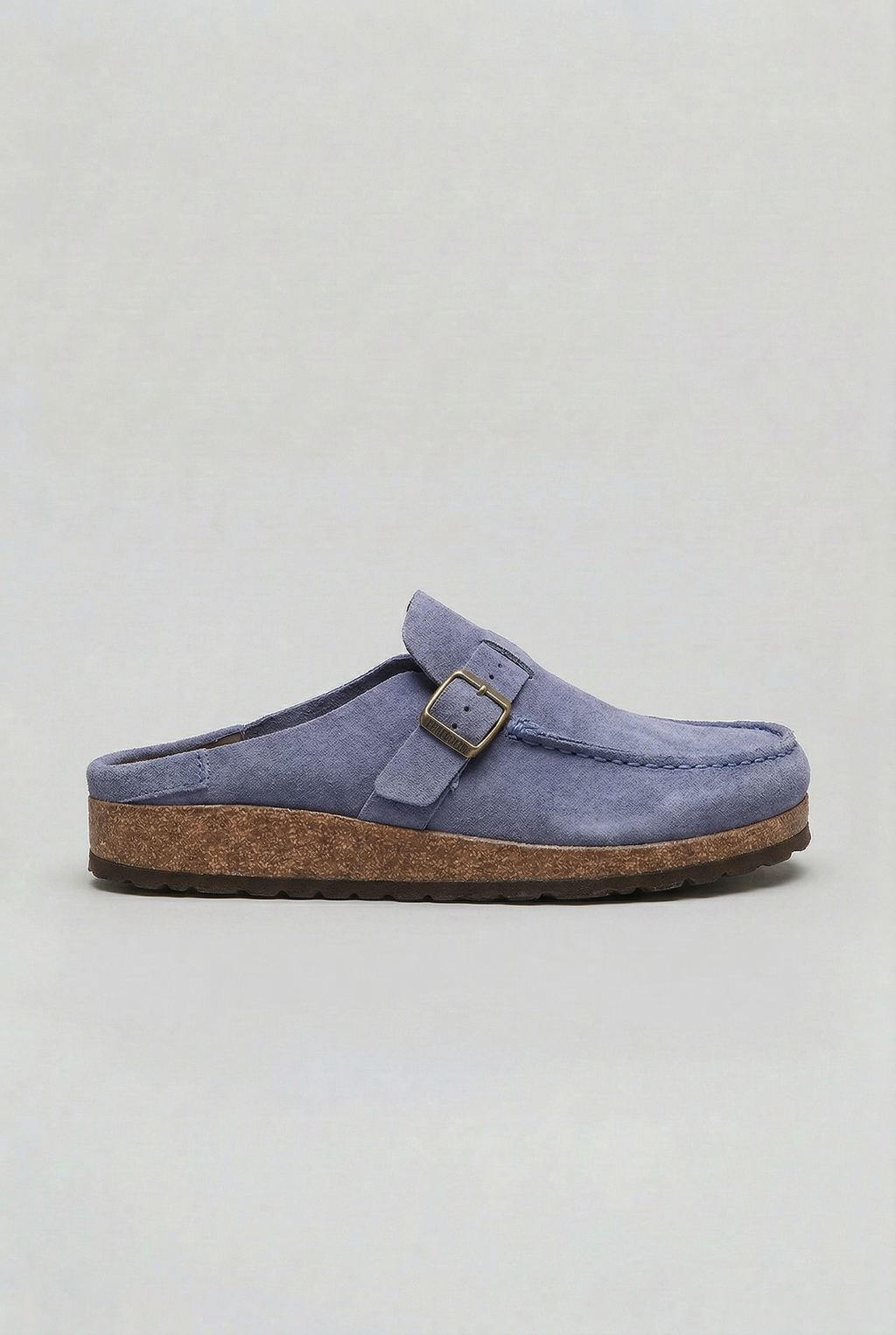 Suede Clog Mules Taupe Buckle Strap Women's Cork Footbed Slip-On – Casual, Everyday