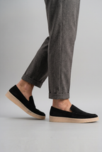 Suede Loafers Black Slip-On Men's Casual Shoes – Casual, Office, Holiday, Everyday Comfort