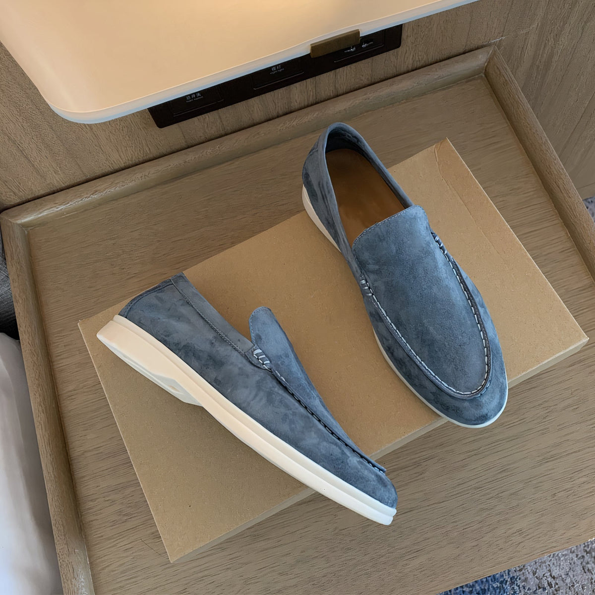 Suede Loafers Men's Navy Slip-On Shoes – Casual, Office, Everyday Comfort · Werune