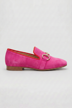 Suede Loafers Pink Gold Snaffle Women's Slip-On Flats – Office, Casual, Everyday, Gift