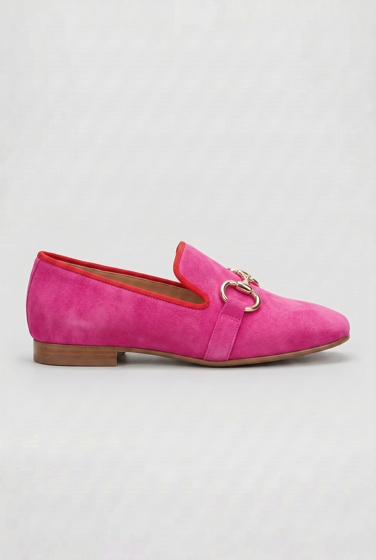 Suede Loafers Pink Gold Snaffle Women's Slip-On Flats – Office, Casual, Everyday, Gift