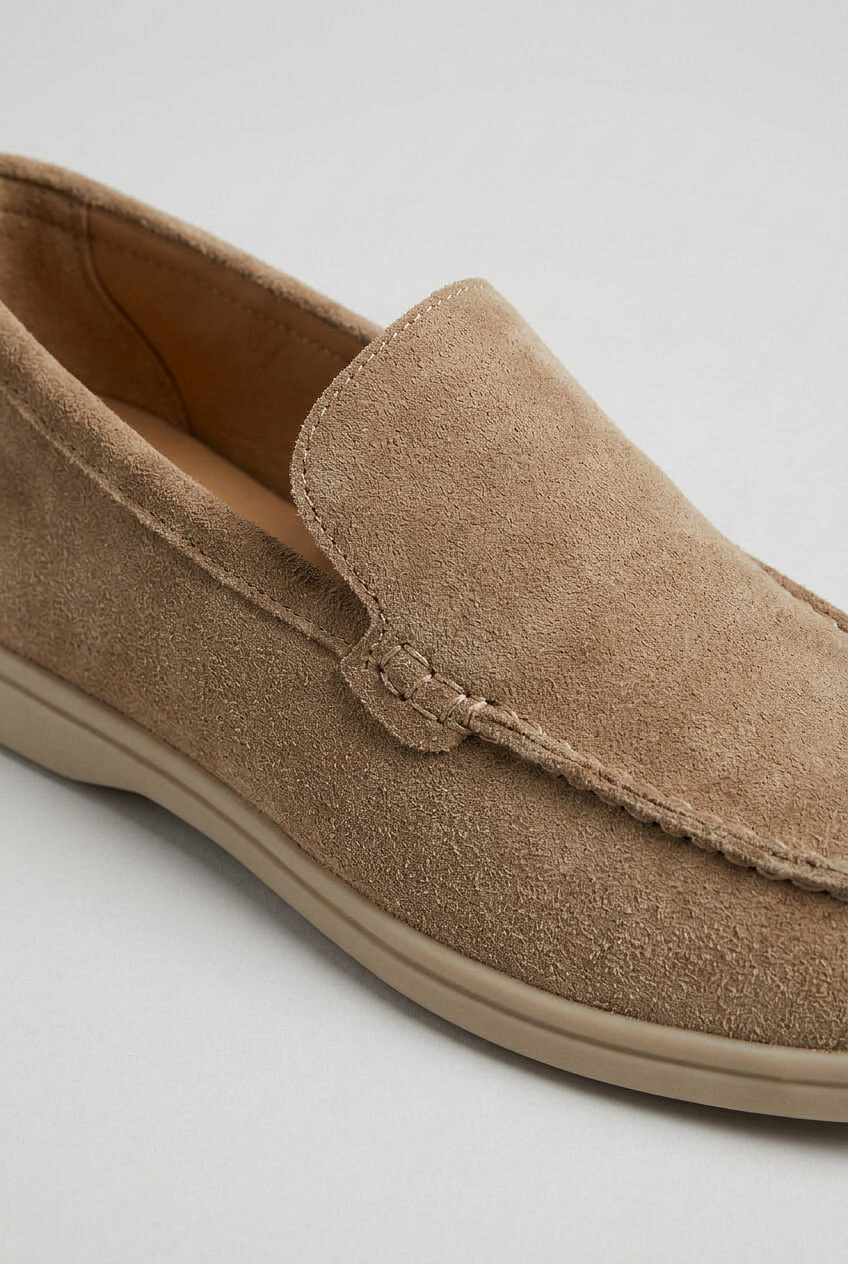 Suede Loafers Slip-On Round Toe Beige Men's – Casual, Office, Holiday, Gift · Werune