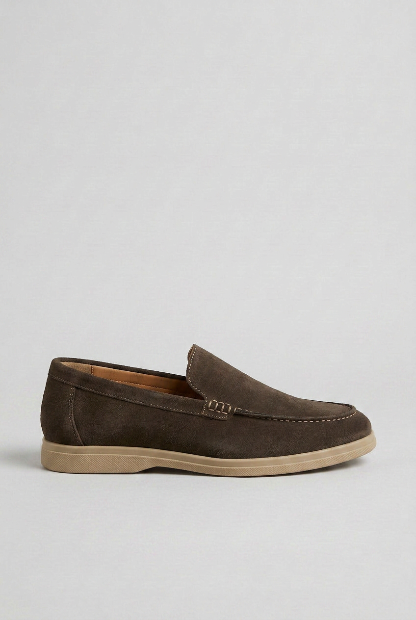 Suede Loafers Slip-On Round Toe Beige Men's – Casual, Office, Holiday, Gift · Werune