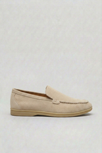 Suede Loafers Slip-On Round Toe Beige Men's – Casual, Office, Holiday, Gift · Werune
