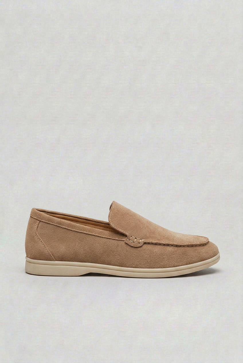 Suede Loafers Slip-On Round Toe Beige Men's – Casual, Office, Holiday, Gift · Werune