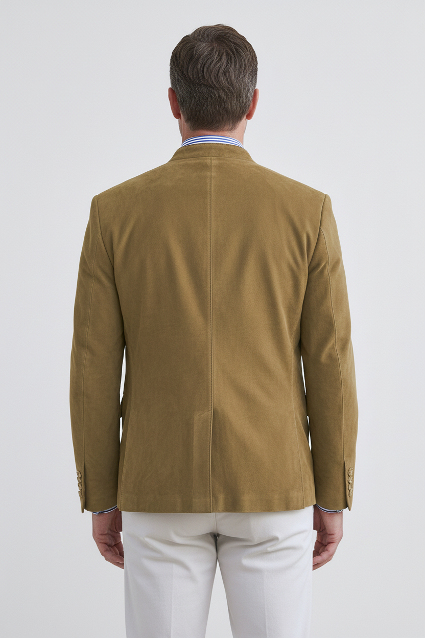 Suede Look Jacket Tan Stand Collar Men's – Casual, Office, Holiday, Gift · Werune