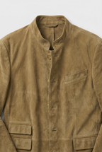 Suede Look Jacket Tan Stand Collar Men's – Casual, Office, Holiday, Gift · Werune
