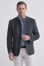 Suede Look Jacket Tan Stand Collar Men's – Casual, Office, Holiday, Gift · Werune