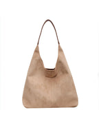 Suede Shoulder Tote Bag Brown Women's Slouchy Hobo Handbag – Casual, Office, Everyday, Gift