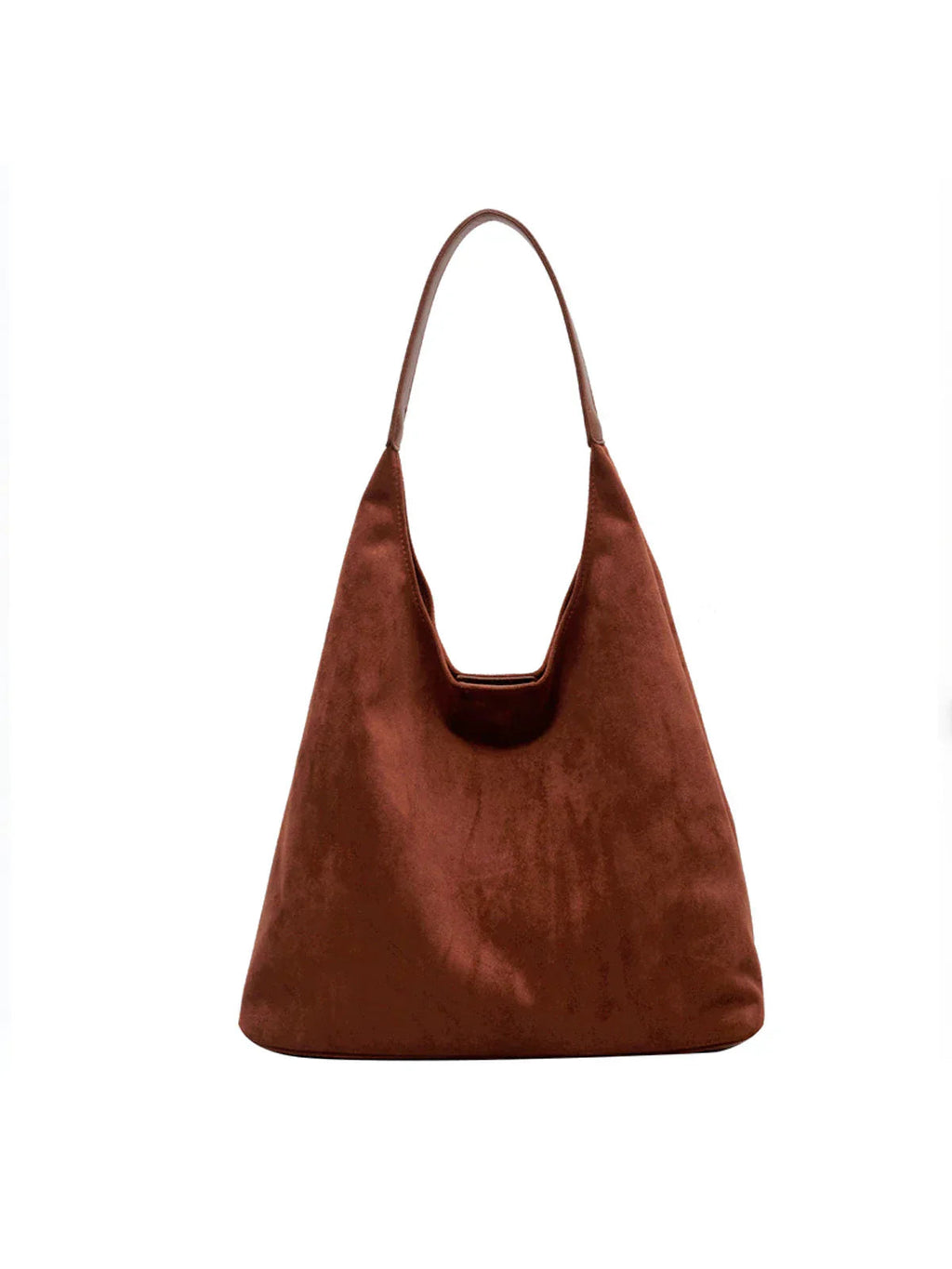 Suede Shoulder Tote Bag Brown Women's Slouchy Hobo Handbag – Casual, Office, Everyday, Gift