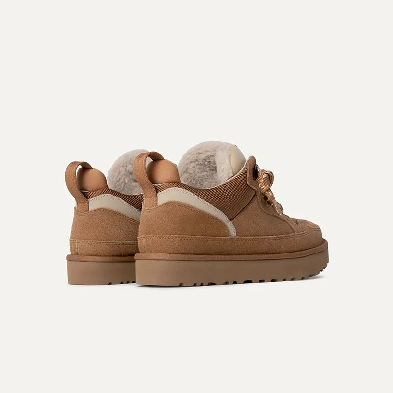 Suede Sneakers Women's Chestnut Platform Fleece-Lined Low-Top – Casual, Winter, Everyday Comfort