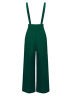Suspender Trousers Black Wide-Leg High-Waist Women's Overalls – Casual, Office · Werune
