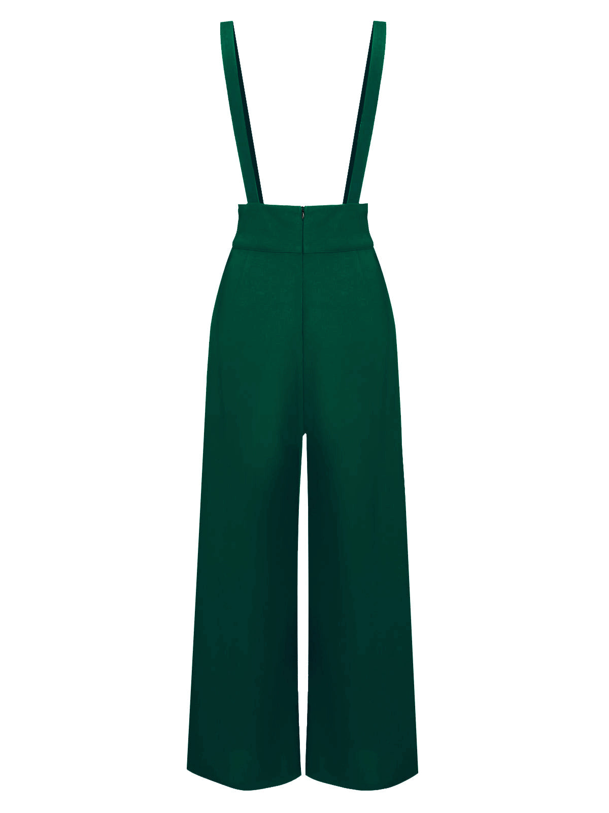 Suspender Trousers Black Wide-Leg High-Waist Women's Overalls – Casual, Office · Werune