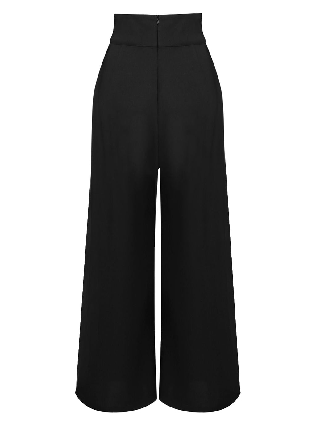 Suspender Trousers Black Wide-Leg High-Waist Women's Overalls – Casual, Office · Werune
