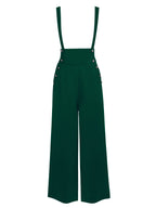 Suspender Trousers Black Wide-Leg High-Waist Women's Overalls – Casual, Office · Werune