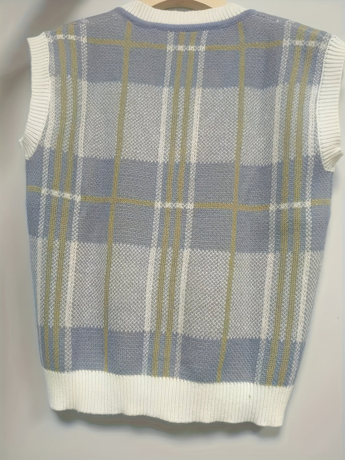 Sweater Vest Argyle Plaid Knit V-Neck Women's – Casual, Office, Layering, Gift · Werune