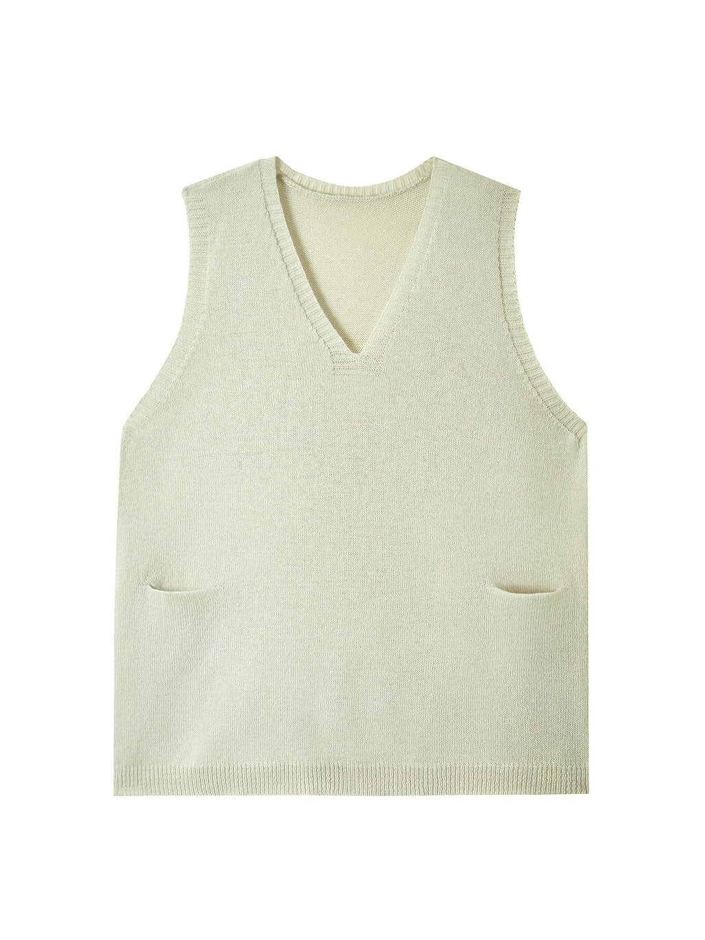Sweater Vest Knit V-Neck Longline Women's with Pockets – Casual, Layering, Office, Gift