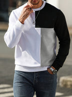 Sweatshirt Colour-Block Long Sleeve Men's Crew Neck – Casual, Everyday · Werune