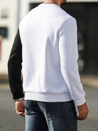 Sweatshirt Colour-Block Long Sleeve Men's Crew Neck – Casual, Everyday · Werune