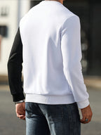 Sweatshirt Colour-Block Long Sleeve Men's Crew Neck – Casual, Everyday · Werune