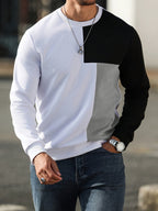 Sweatshirt Colour-Block Long Sleeve Men's Crew Neck – Casual, Everyday · Werune