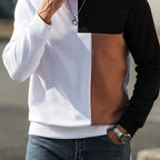 Sweatshirt Colour-Block Long Sleeve Men's Crew Neck – Casual, Everyday · Werune
