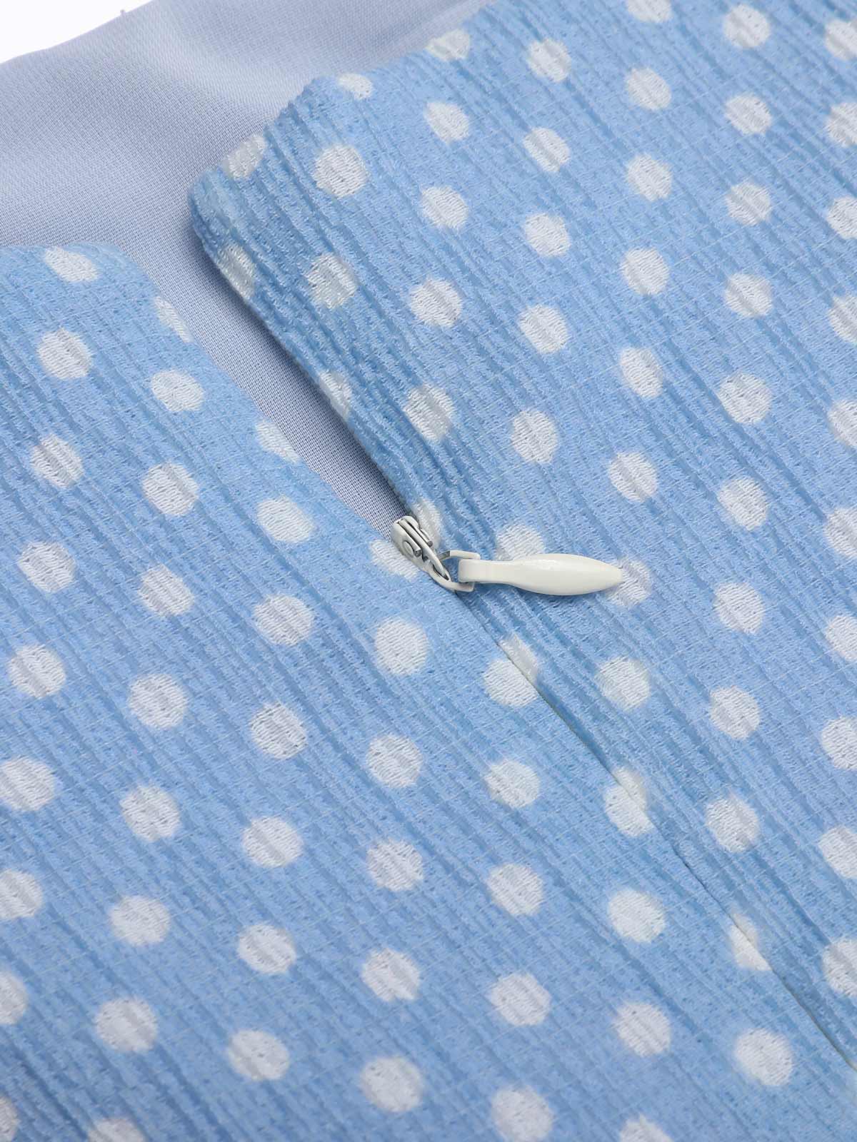 Swing Dress Blue Polka Dot Women's Tiered Spaghetti Strap – Casual, Holiday, Summer, Gift