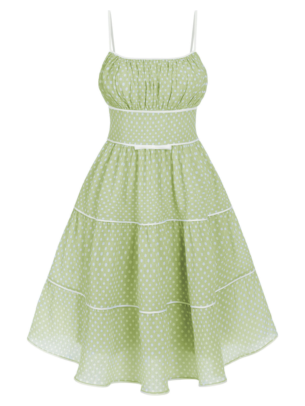 Swing Dress Blue Polka Dot Women's Tiered Spaghetti Strap – Casual, Holiday, Summer, Gift