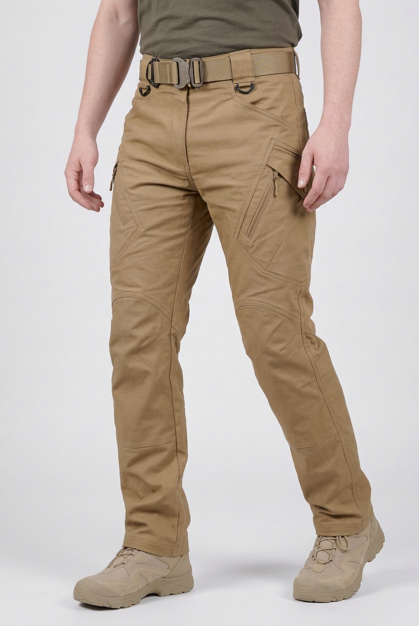 Tactical Cargo Trousers Grey Ripstop Men's Water-Resistant – Outdoor, Casual, Work, Hiking
