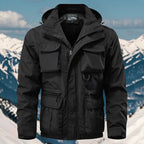 Tactical Hooded Jacket Men's Multi-Pocket Windproof Black – Outdoor, Hiking, Camping, Casual, Gift