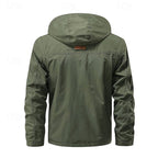 Tactical Hooded Jacket Men's Multi-Pocket Windproof Black – Outdoor, Hiking, Camping, Casual, Gift