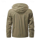 Tactical Hooded Jacket Men's Multi-Pocket Windproof Black – Outdoor, Hiking, Camping, Casual, Gift
