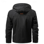 Tactical Hooded Jacket Men's Multi-Pocket Windproof Black – Outdoor, Hiking, Camping, Casual, Gift