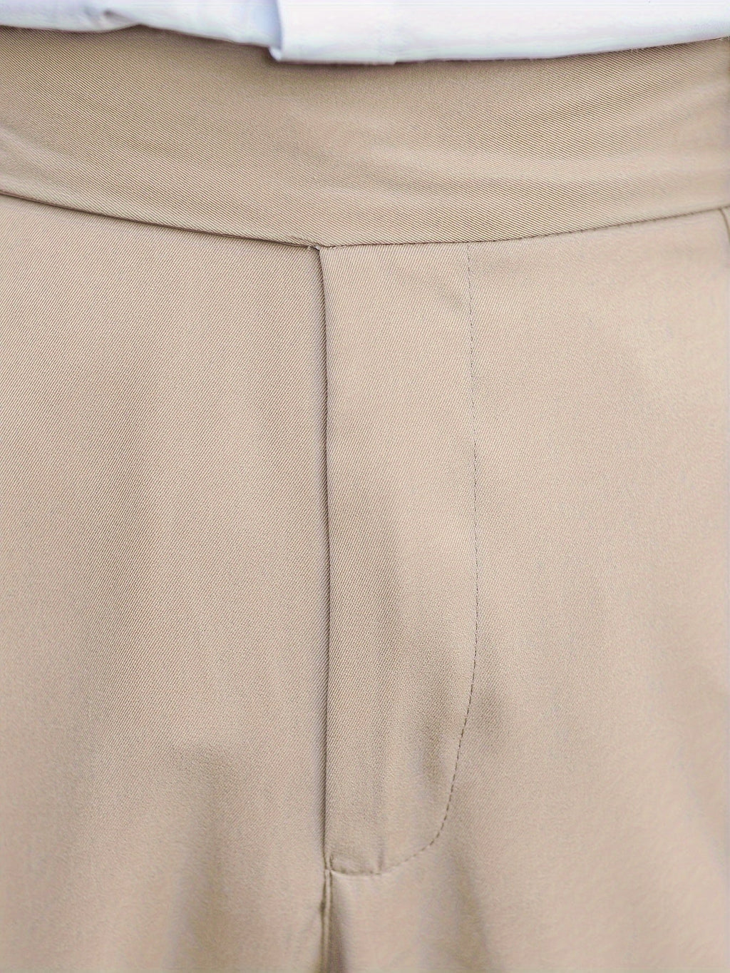 Tailored Trousers Beige Men's Straight-Leg Dress Pants – Office, Casual, Smart Everyday Wear