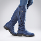 Tall Boots Faux Leather Olive Green Women's Knee-High Buckle – Casual, Office, Holiday, Gift