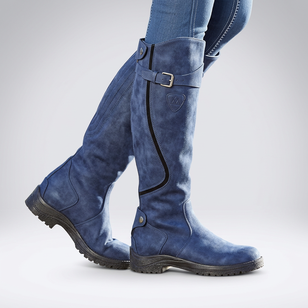 Tall Boots Faux Leather Olive Green Women's Knee-High Buckle – Casual, Office, Holiday, Gift