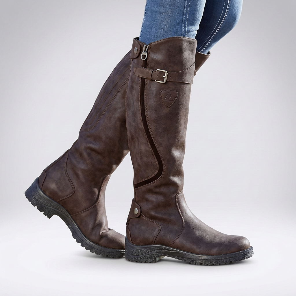 Tall Boots Faux Leather Olive Green Women's Knee-High Buckle – Casual, Office, Holiday, Gift